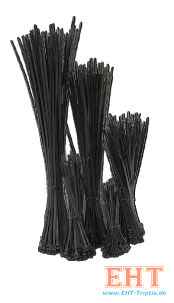 Kabelbänder 4,8 x 300 schwarz (100 Stück)