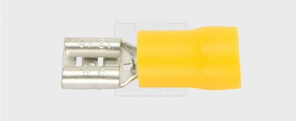 Flachsteckhülse 9,5 / 4,0-6,0mm², gelb, halbisoliert