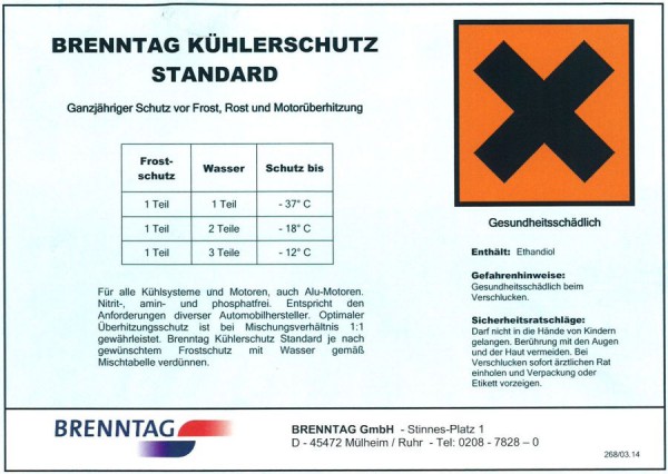 Kühlerfrostschutz blau 5 Liter Kanister