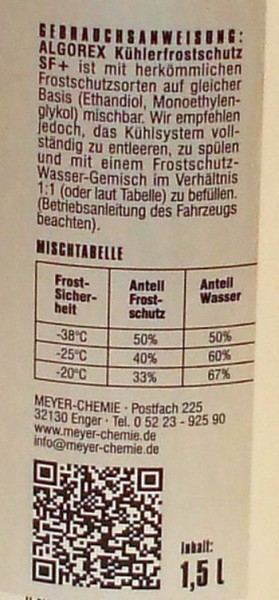 Kühlerfrostschutz violett 1,0 Liter